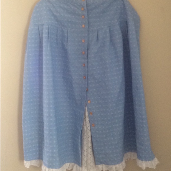 Blue custom made skirt. Cotton. - Picture 1 of 2